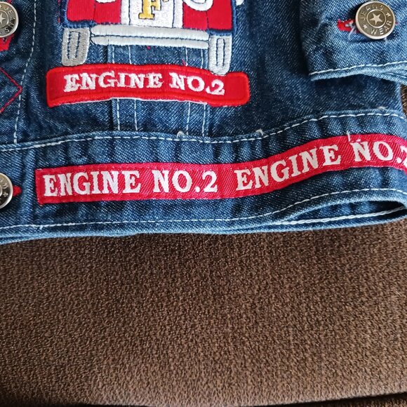 Denim Jacket With Fire Dept. Appliques, Size 24 Mo. - Picture 5 of 9